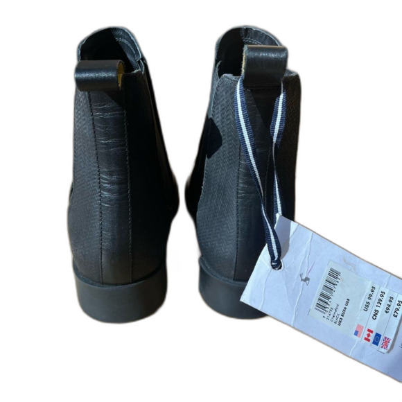 Joules black leather slip on women booties, elastic sides, size 5 NWT - Picture 6 of 10